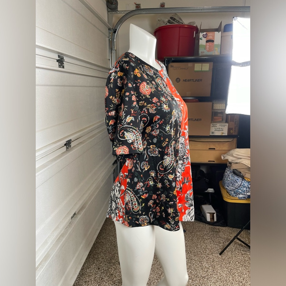 Zara Floral Patchwork Tunic Top - image 2